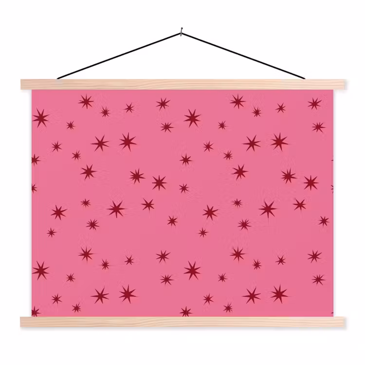 Stoffbild - Weihnachten – Stern – Rot – Rosa — 1