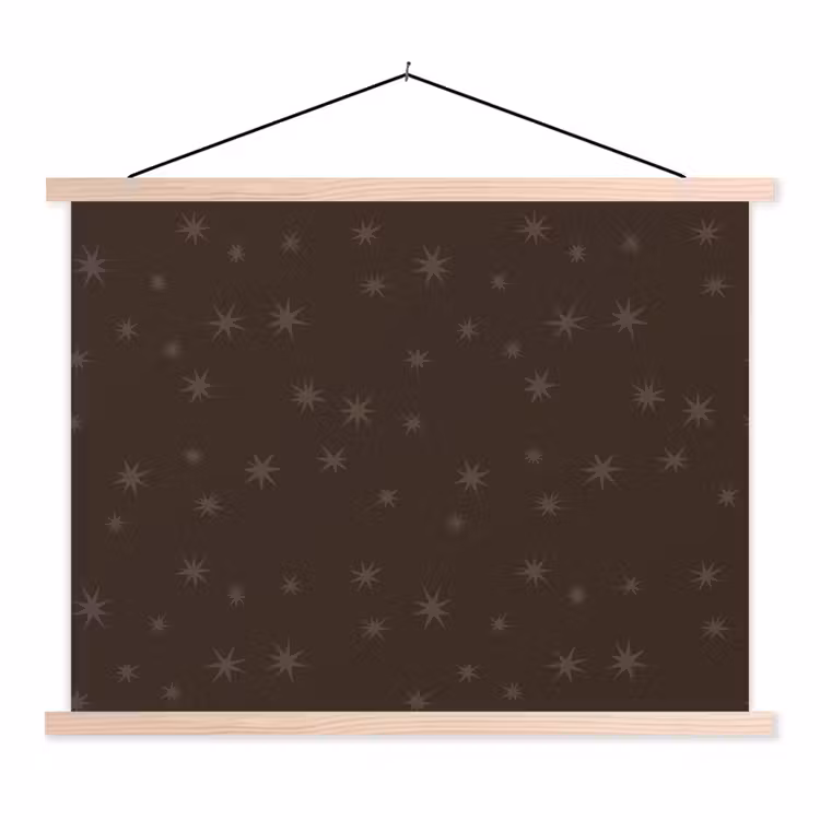 Stoffbild - Braun – Sterne – Weihnachten — 1