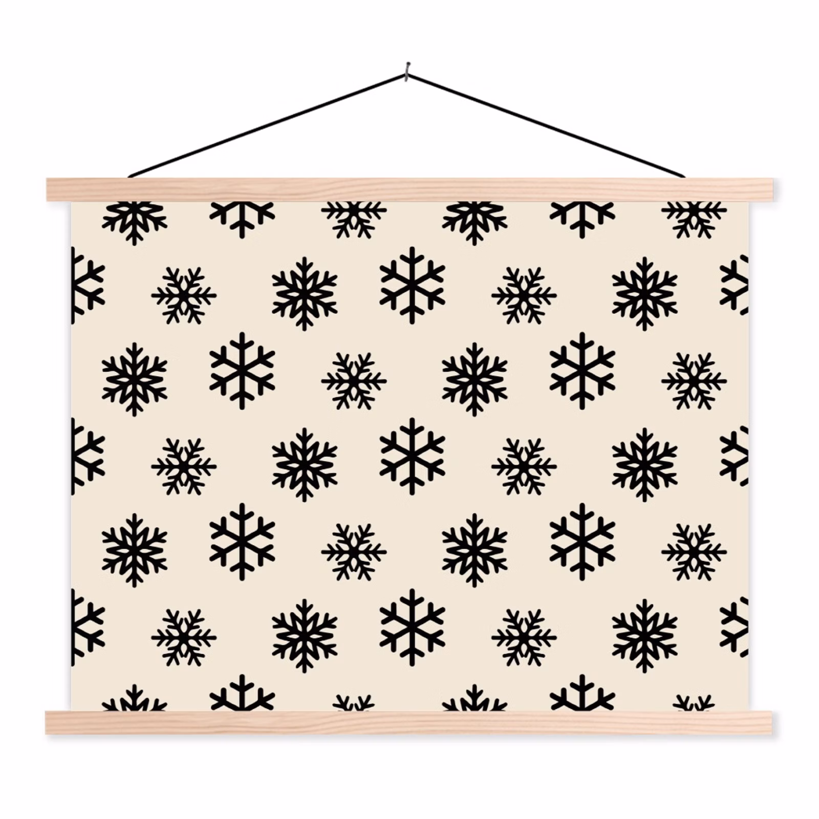 Stoffbild - Schneeflocke – Creme – Weiß — 1