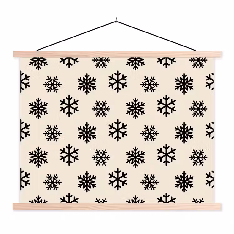 Stoffbild - Schneeflocke – Creme – Weiß — 1