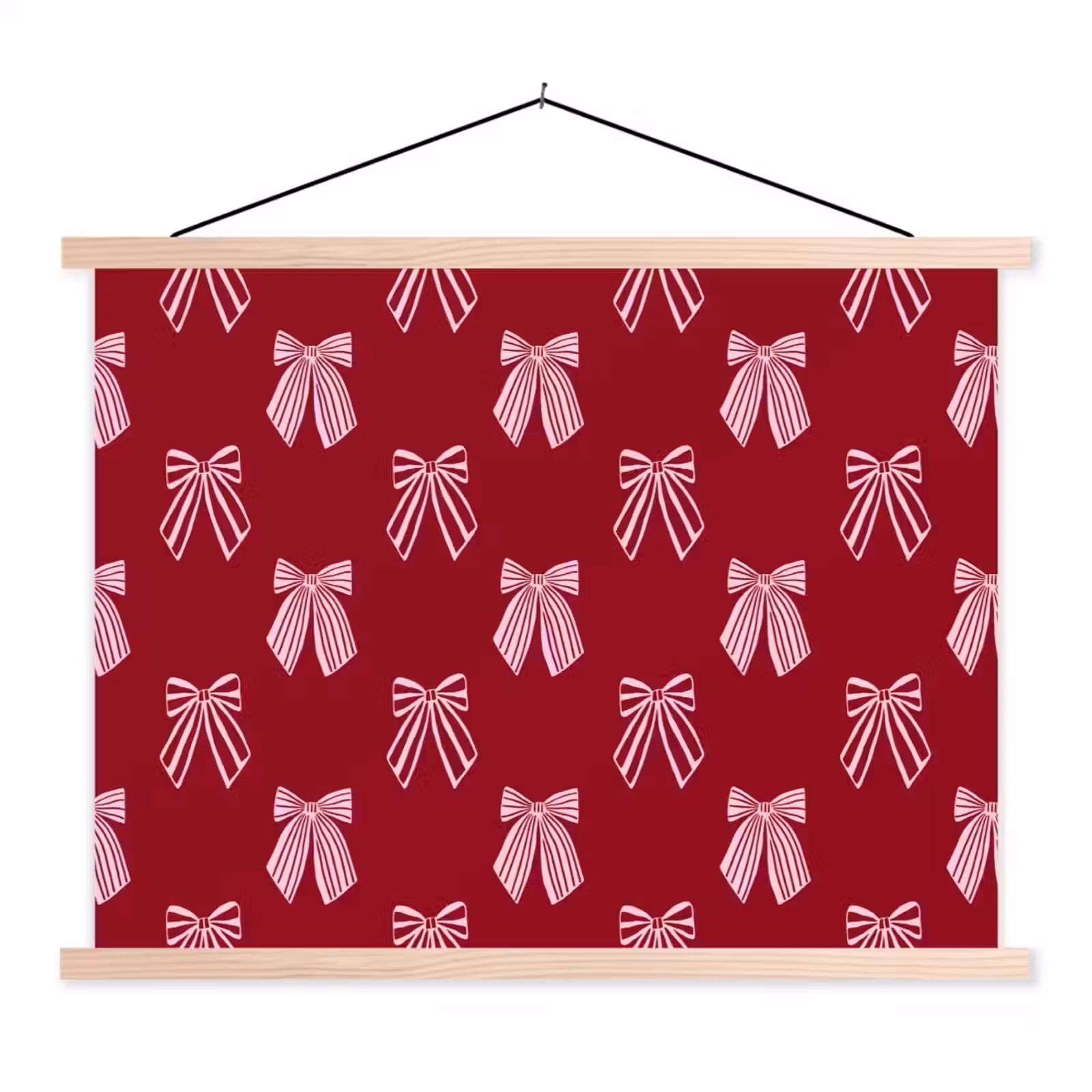 Stoffbild - Schleifen – Weihnachten – Burgunderrot – Rosa — 1