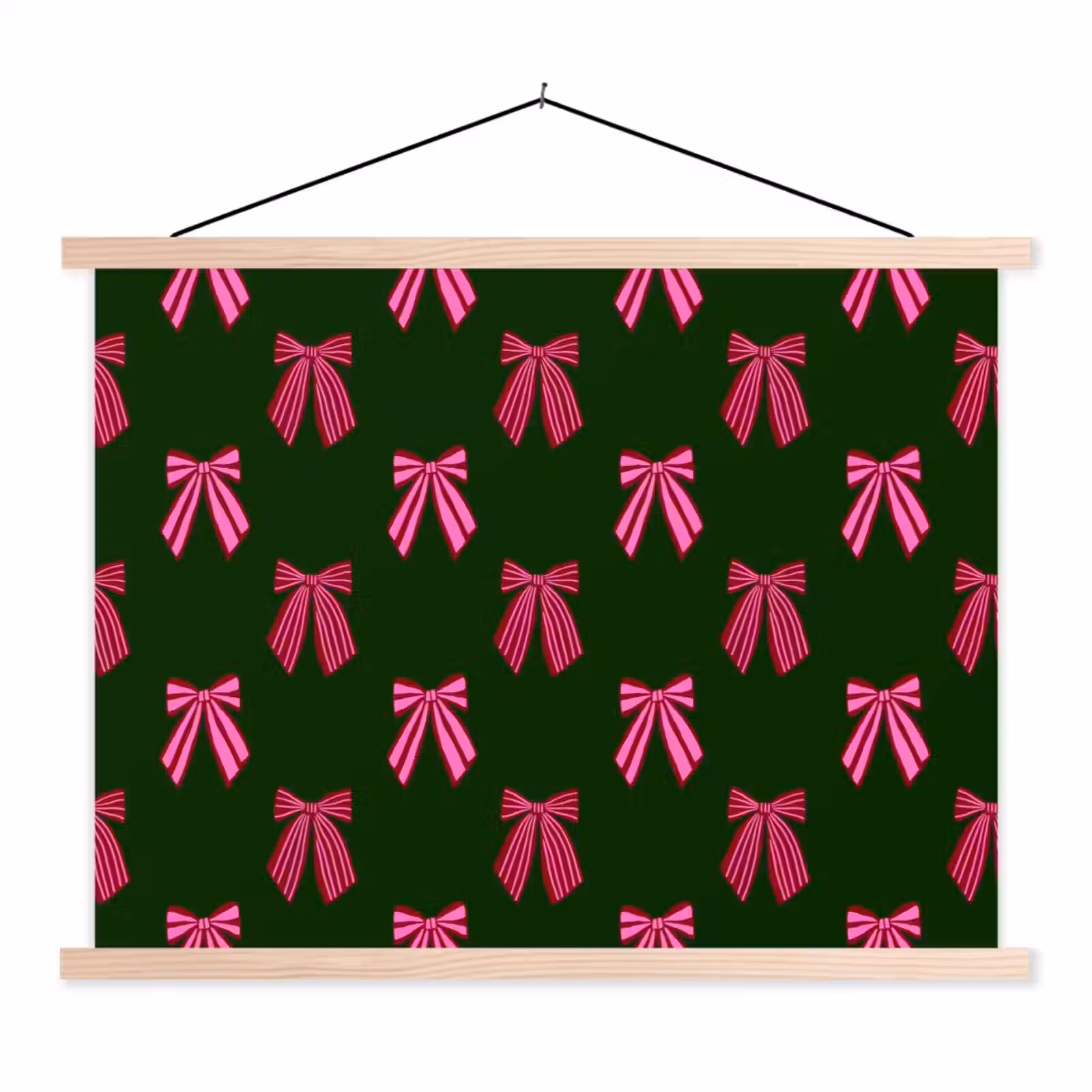 Stoffbild - Schleifen – Weihnachten – Rosa – Grün — 1