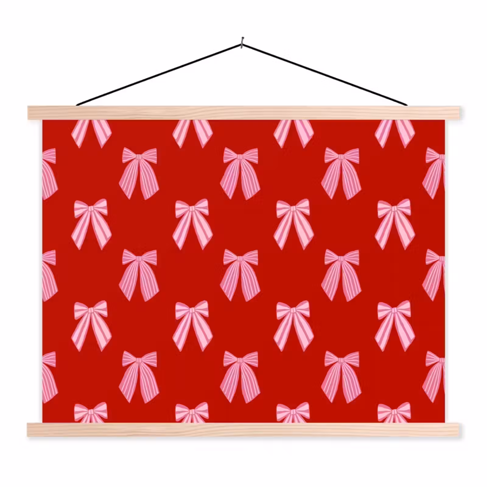 Stoffbild - Schleifen – Weihnachten – Rot – Rosa — 1