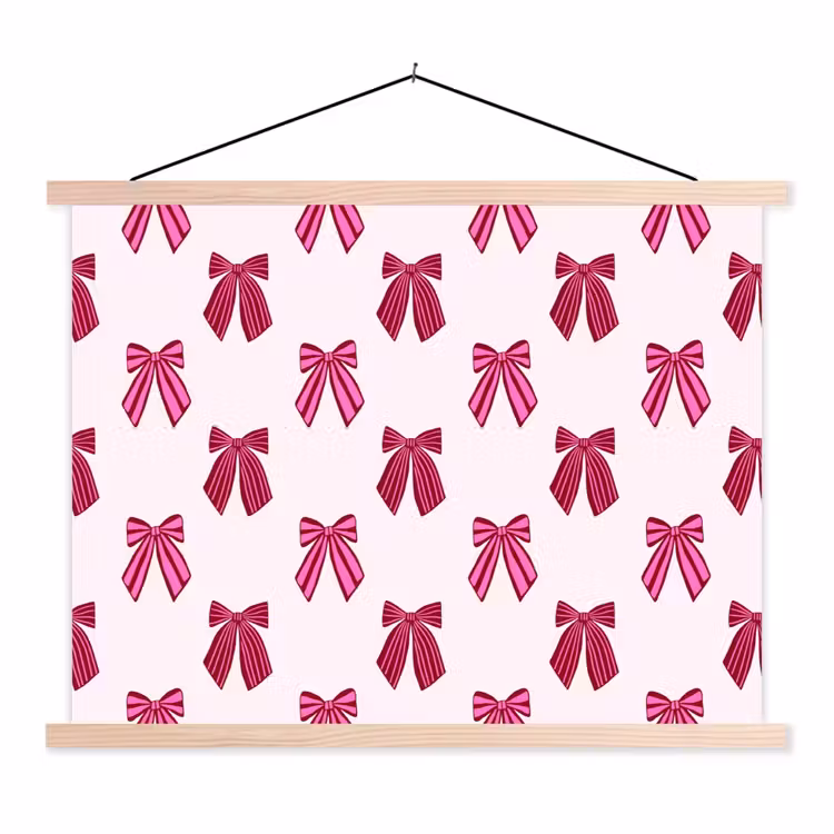 Stoffbild - Schleifen – Weihnachten – Rosa — 1