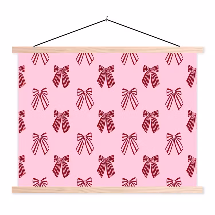 Stoffbild - Schleifen – Weihnachten – Rosa – Burgunderrot — 1