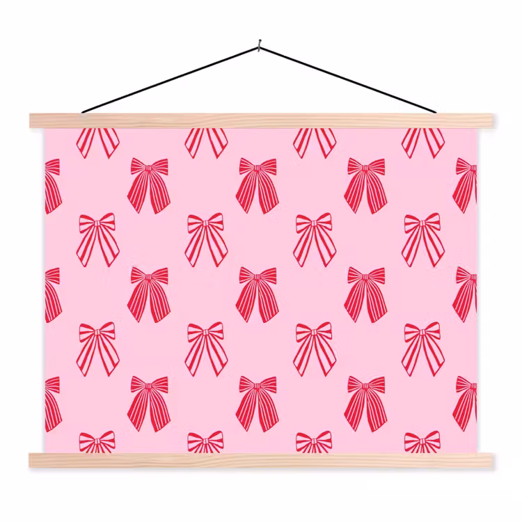 Stoffbild - Schleifen – Weihnachten – Rosa – Rot — 1