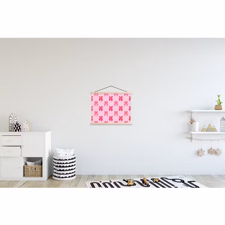 Stoffbild - Schleifen – Weihnachten – Rosa – Rot — 2