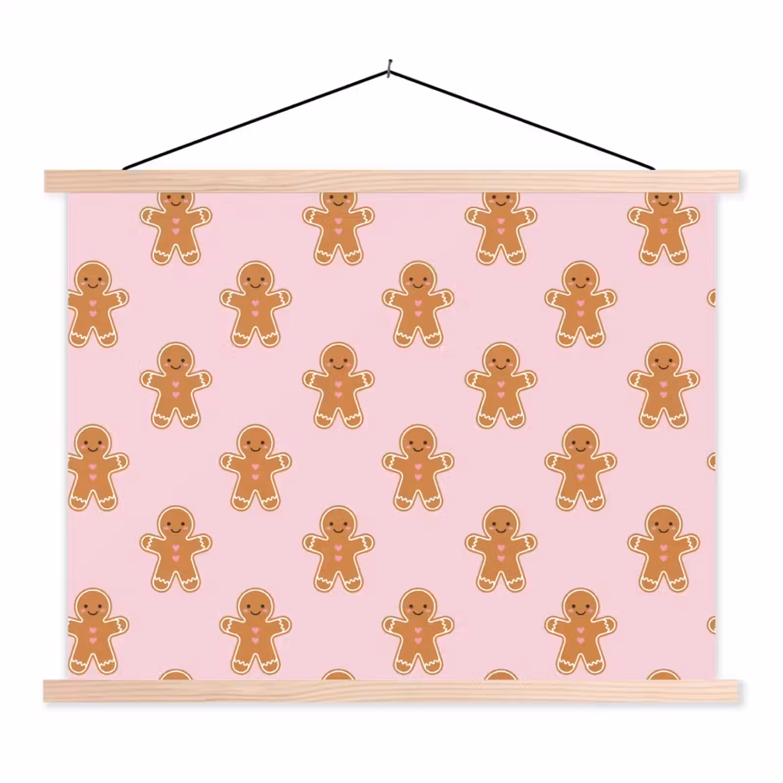 Stoffbild - Lebkuchen – Weihnachten – Rosa — 1