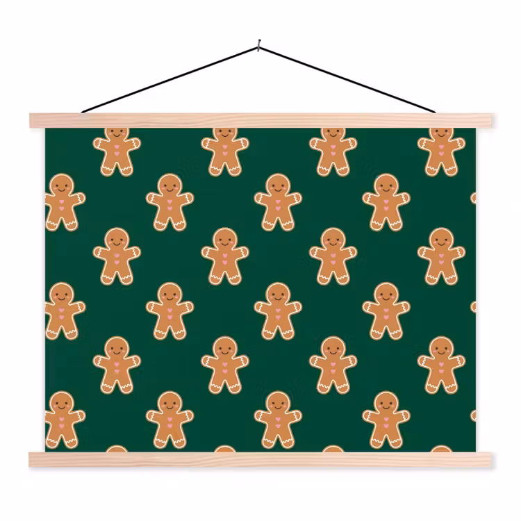 Stoffbild - Lebkuchen – Weihnachten – Grün — 1