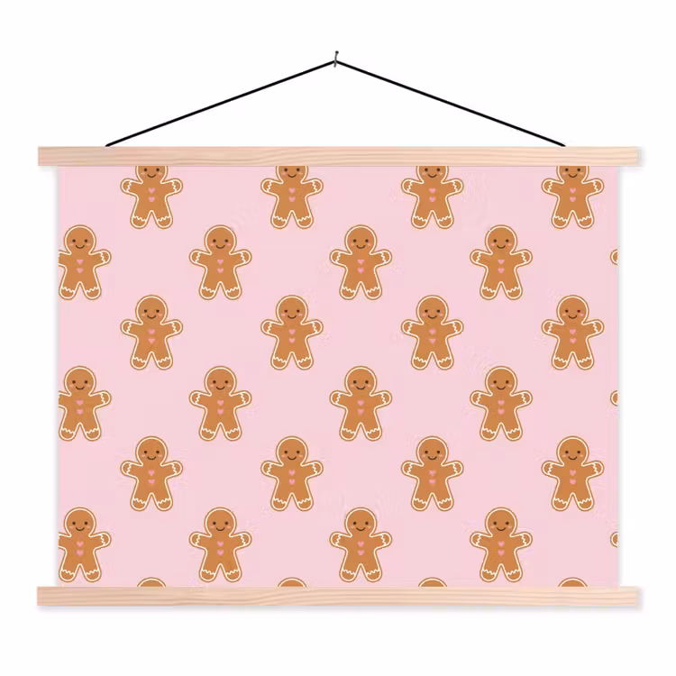 Stoffbild - Lebkuchen – Weihnachten – Rosa — 1
