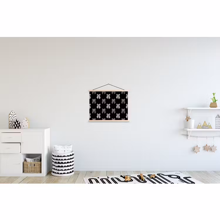 Stoffbild - Schleifen – Weihnachten – Creme – Schwarz — 2