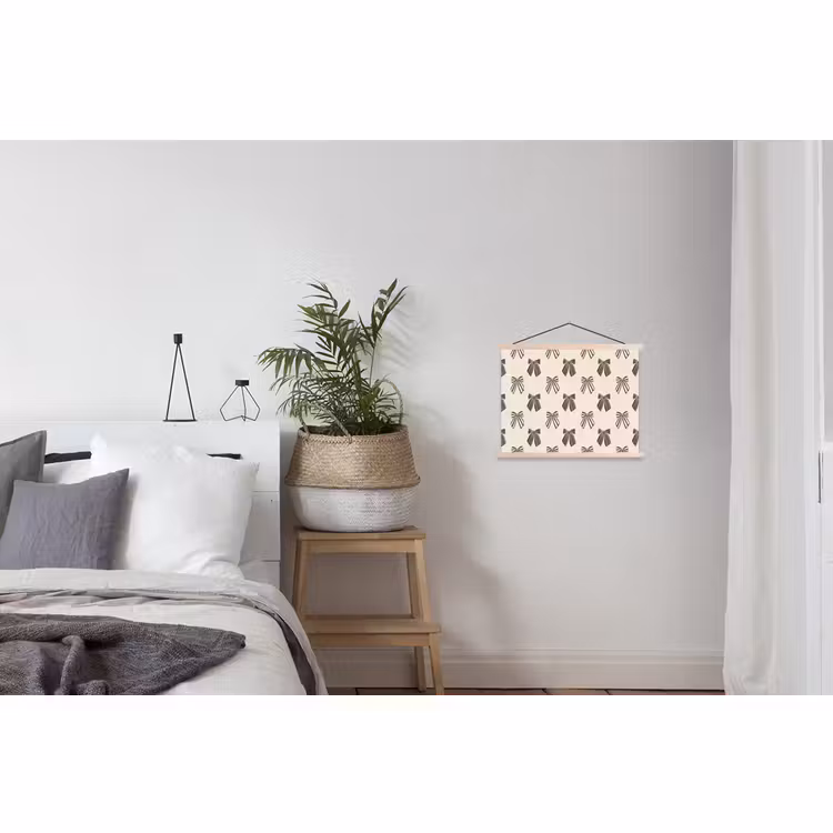 Stoffbild - Schleifen – Weihnachten – Cremefarben – Schwarz — 3