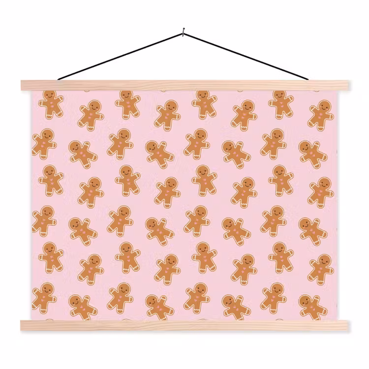 Stoffbild - Lebkuchen – Braun – Rosa – Weihnachten — 1