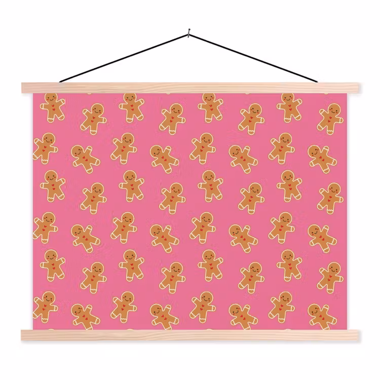 Stoffbild - Lebkuchen – Rosa – Braun – Weihnachten — 1