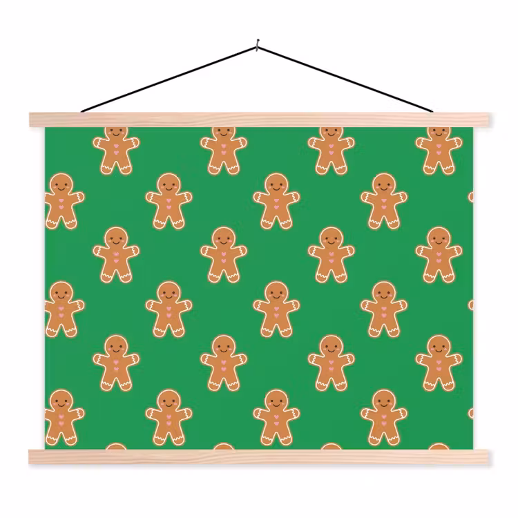 Stoffbild - Lebkuchen – Weihnachten – Neon – Grün — 1