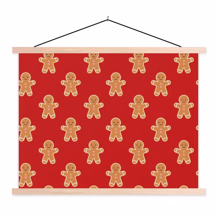 Stoffbild - Lebkuchen – Weihnachten – Rot — 1