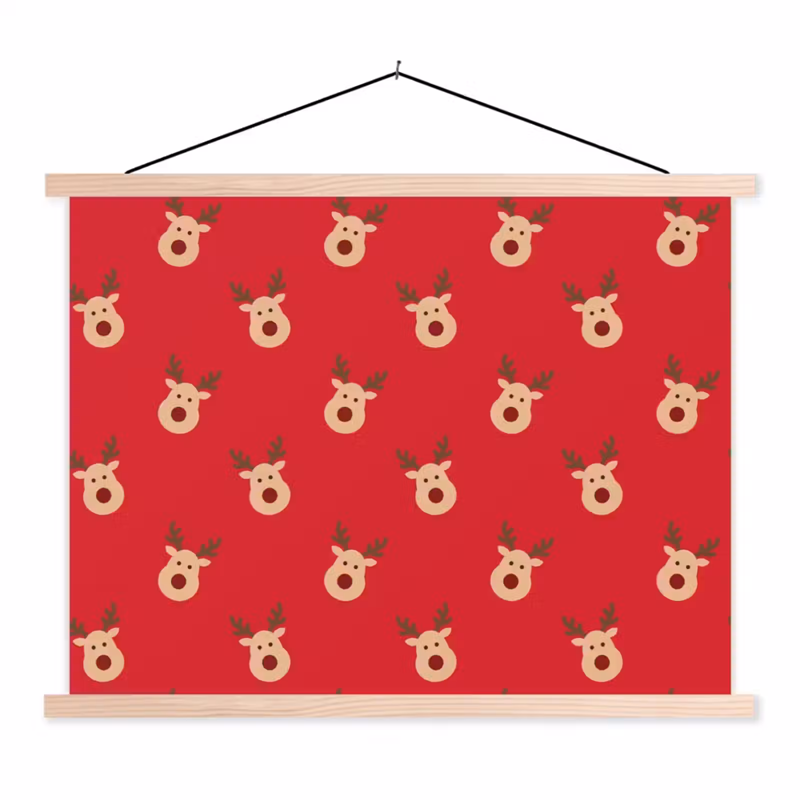 Stoffbild - Rentiere – Weihnachten – Rot — 1
