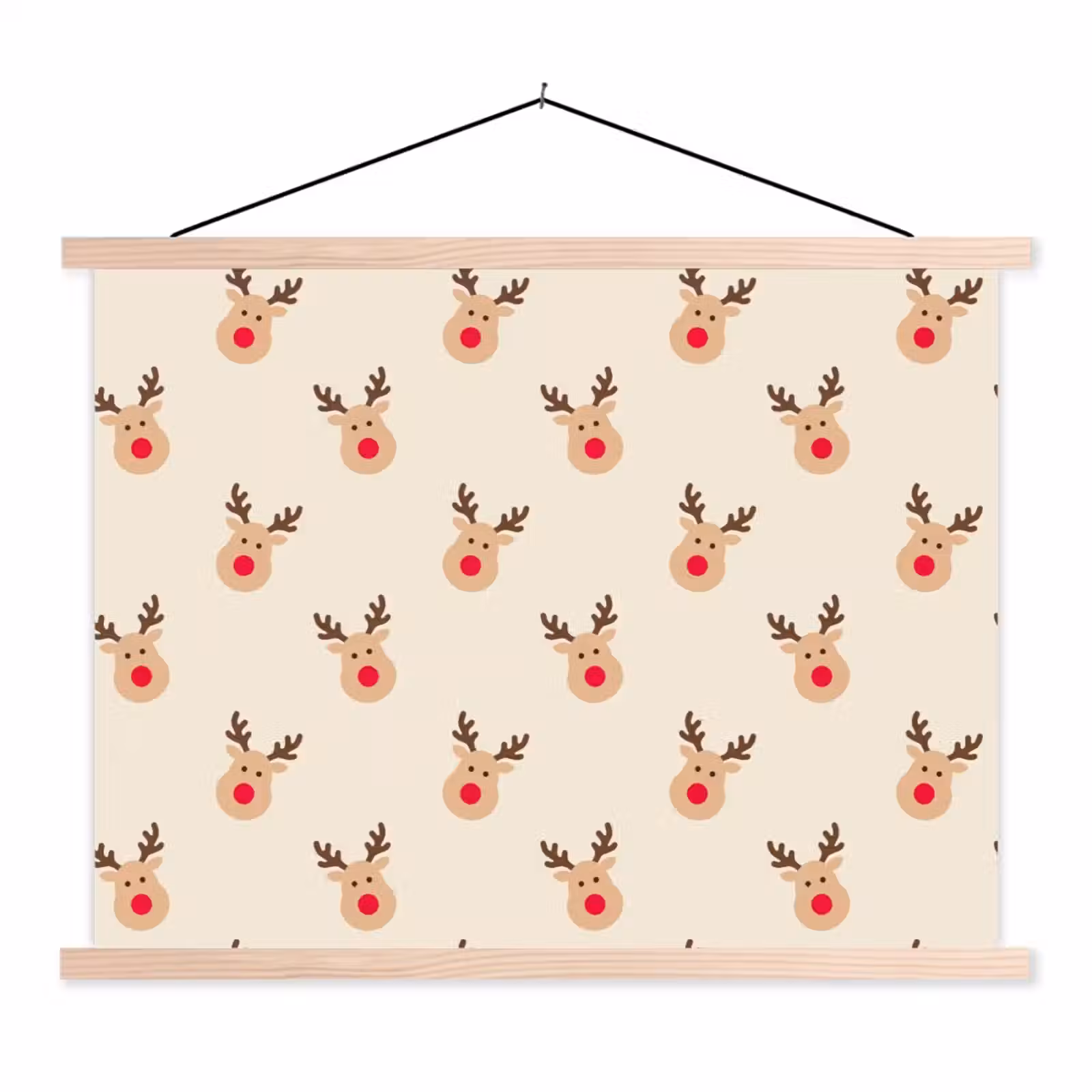 Stoffbild - Rentiere – Weihnachten – Creme — 1
