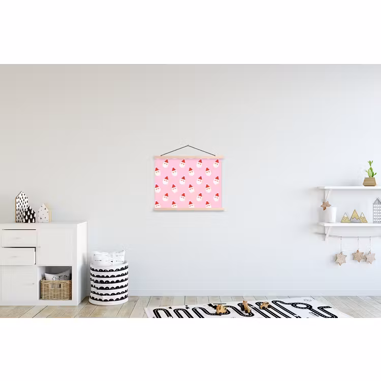Stoffbild - Weihnachtsmann – Weihnachten – Rosa — 2