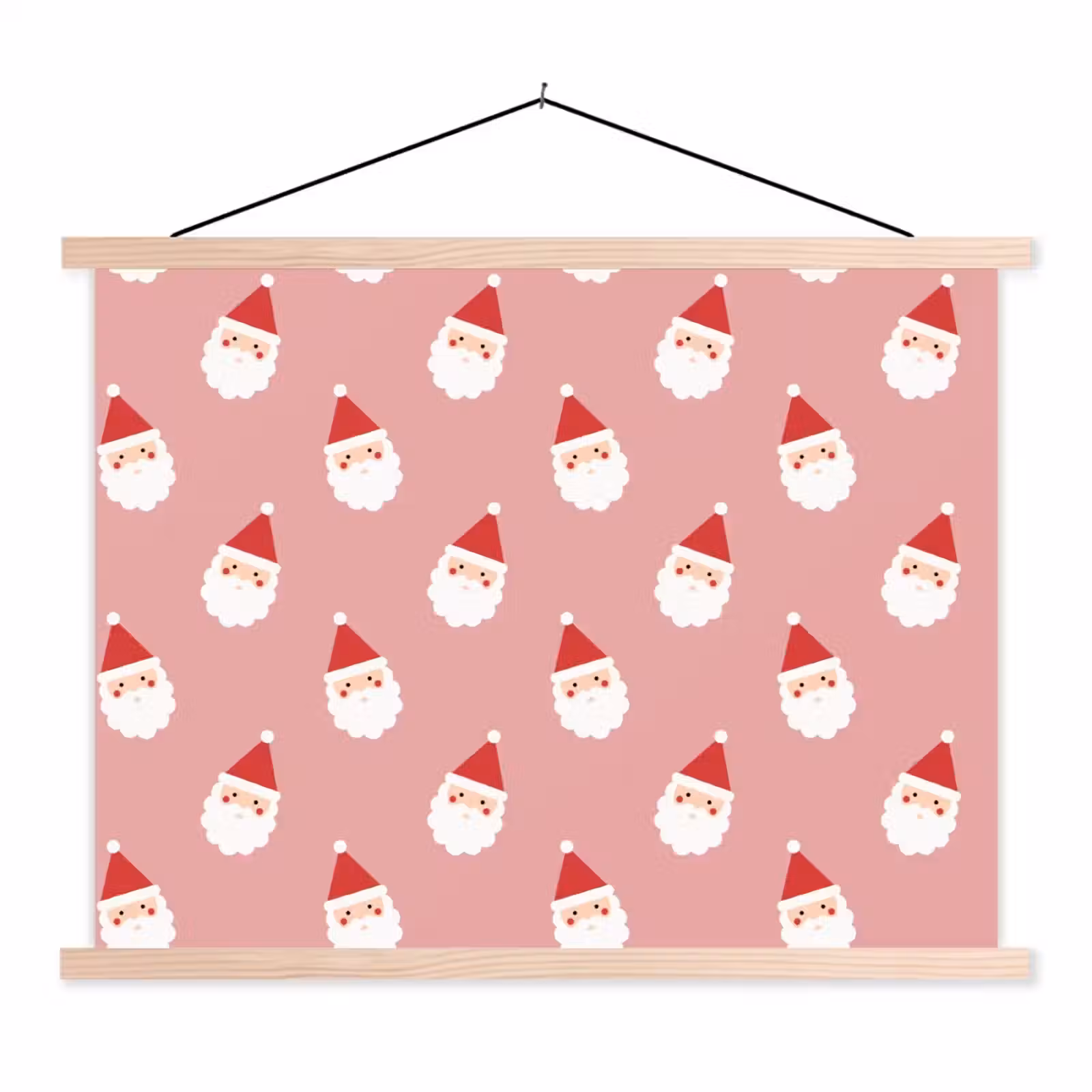 Stoffbild - Weihnachten – Weihnachtsmann – Rosa — 1