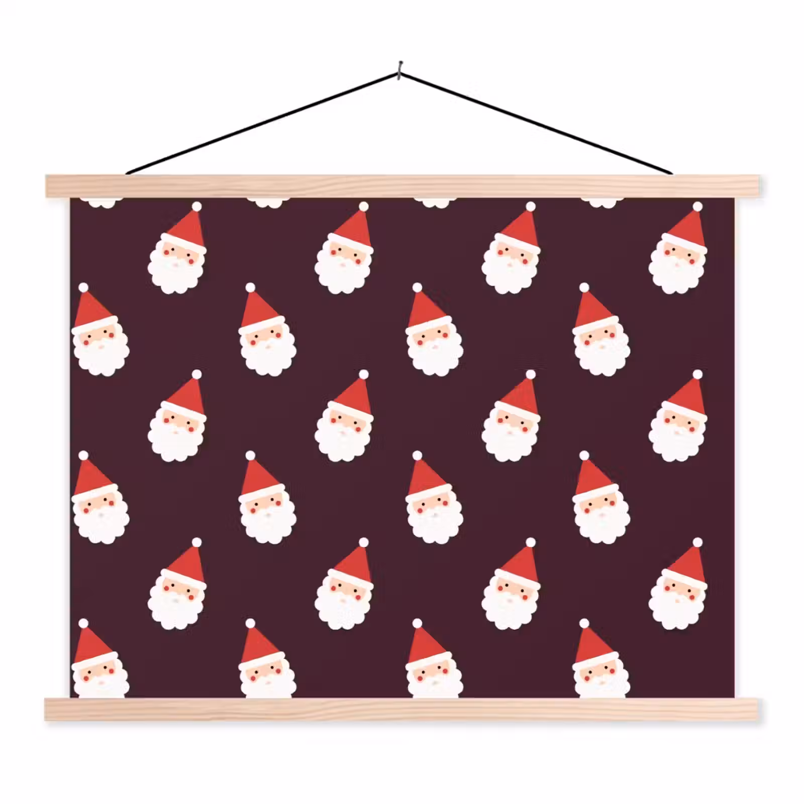 Stoffbild - Weihnachtsmann – Weihnachten – Dunkel – Rot — 1
