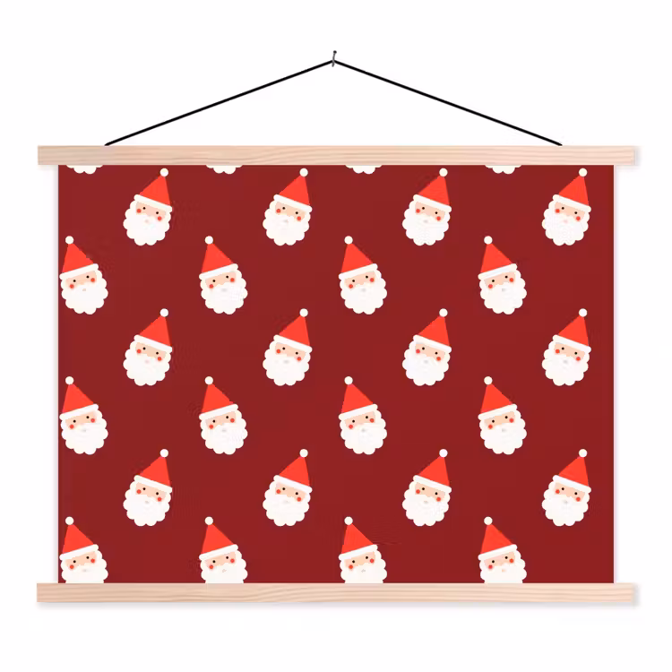 Stoffbild - Weihnachten – Weihnachtsmann – Rot — 1