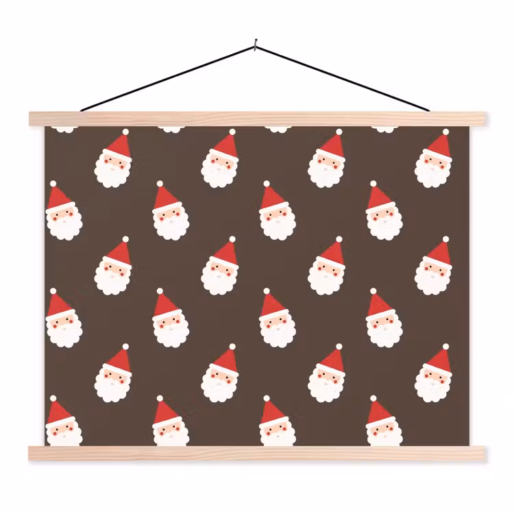 Stoffbild - Weihnachtsmann – Weihnachten – Braun — 1