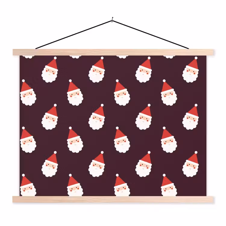 Stoffbild - Weihnachtsmann – Weihnachten – Dunkel – Rot — 1