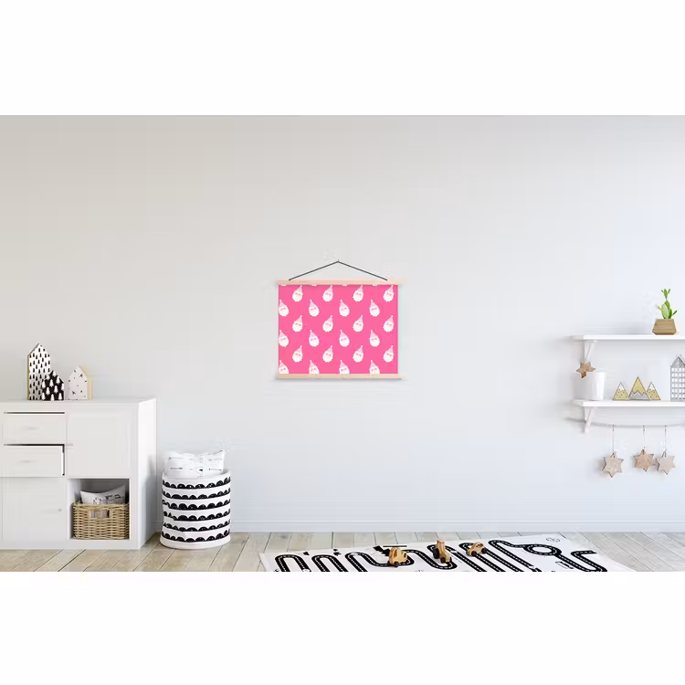 Stoffbild - Weihnachtsmann – Weihnachten – Neon – Rosa — 2