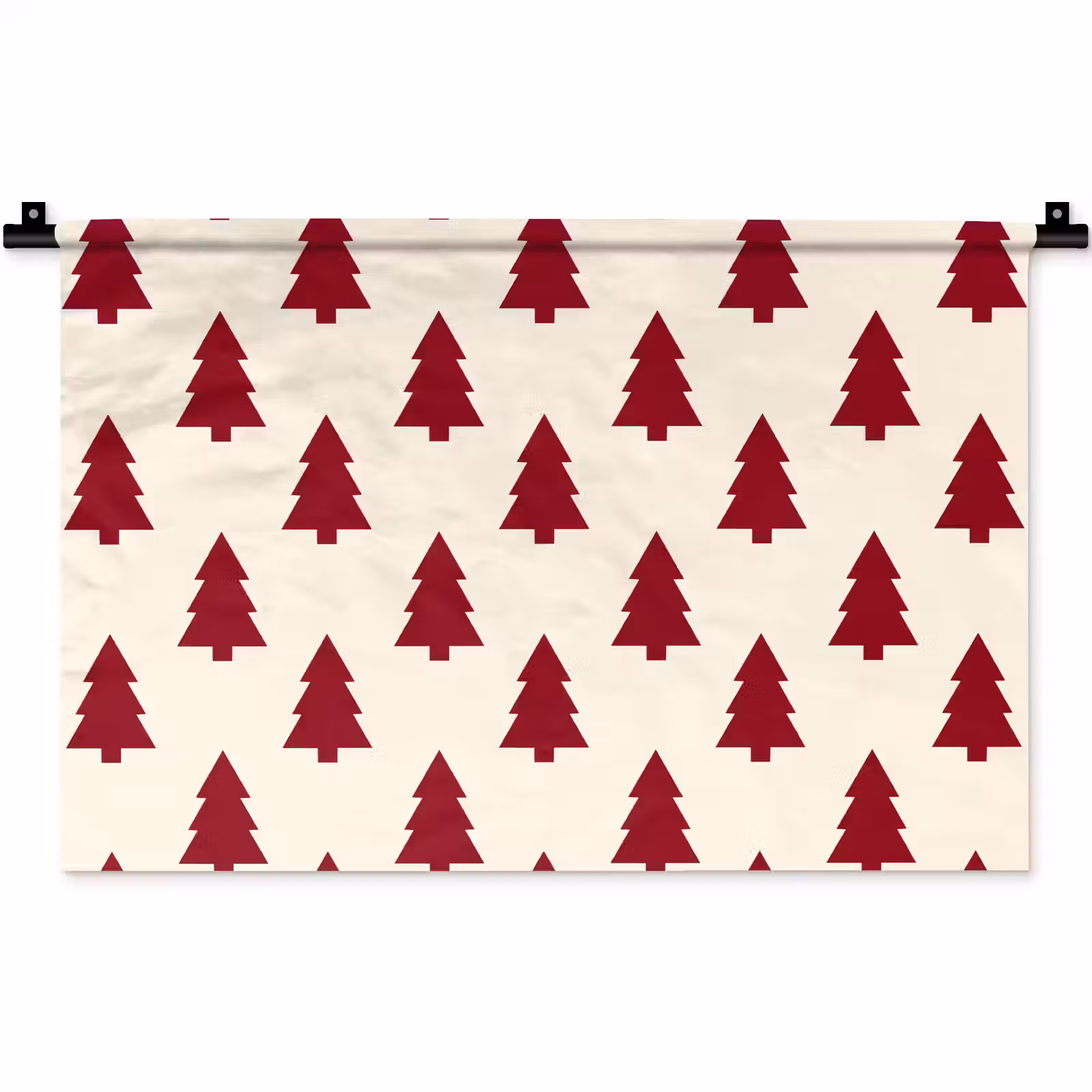 Wandteppich - Weihnachtsbaum – Creme – Rot — 1