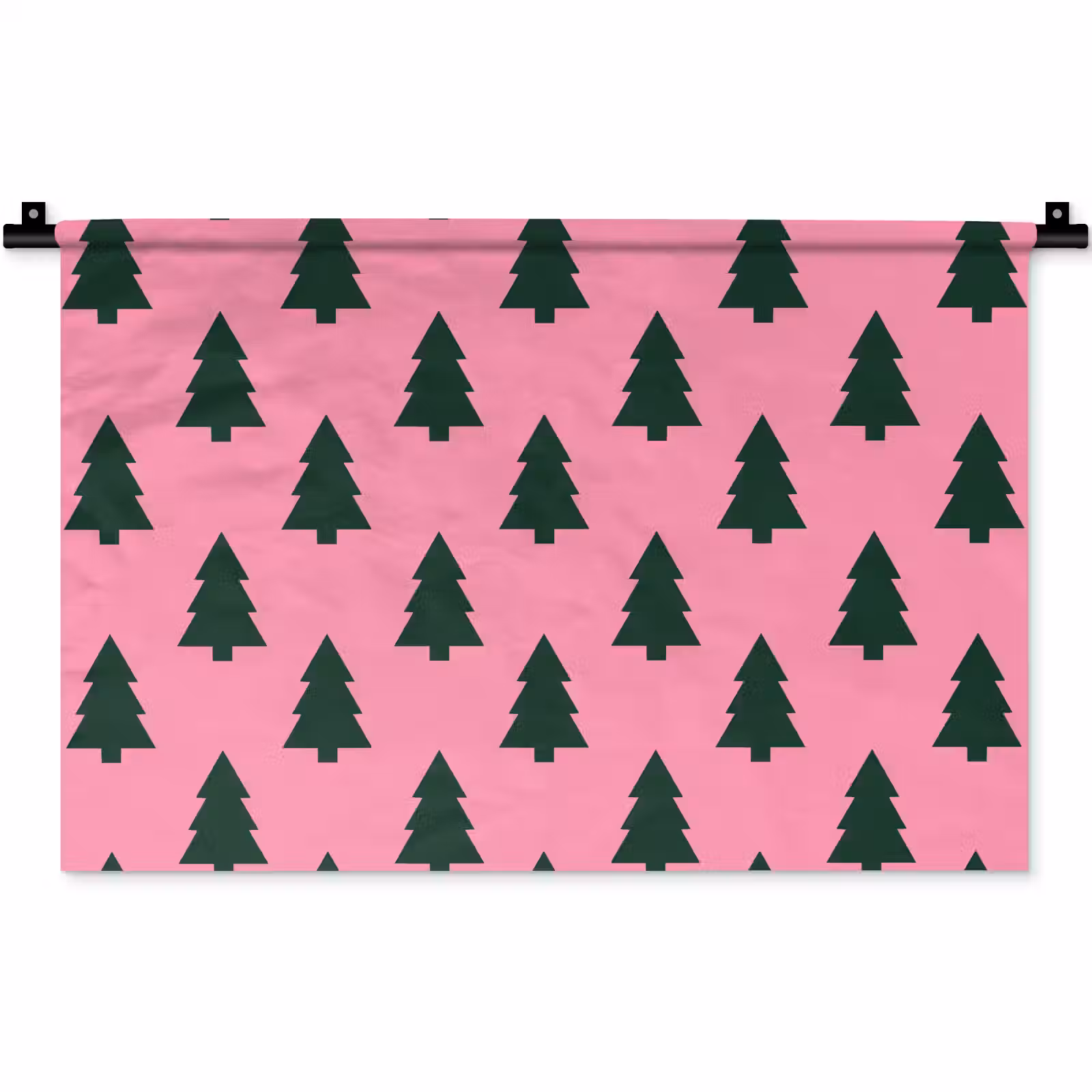 Wandteppich - Weihnachtsbaum – Rosa – Grün — 1