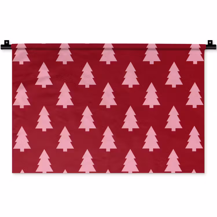 Wandteppich - Weihnachtsbaum – Burgunderrot – Rosa — 1