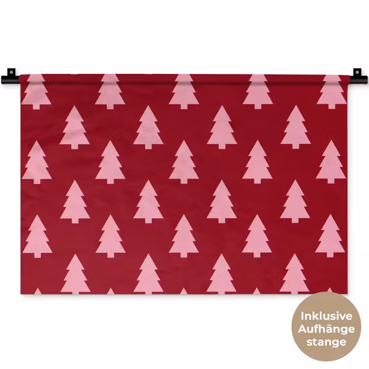 Wandteppich - Weihnachtsbaum – Burgunderrot – Rosa — 9