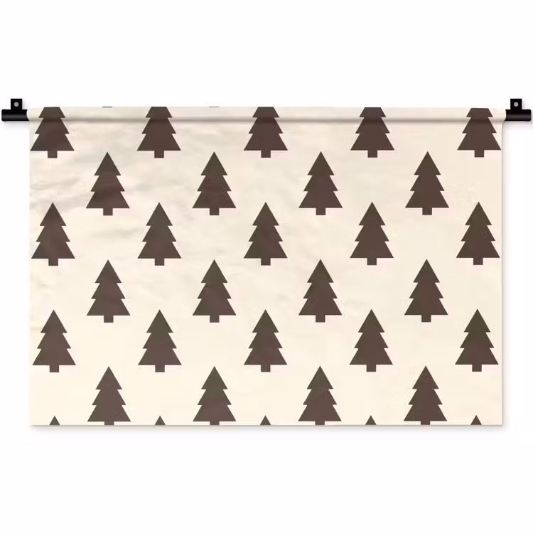 Wandteppich - Weihnachtsbaum – Creme – Grau — 1