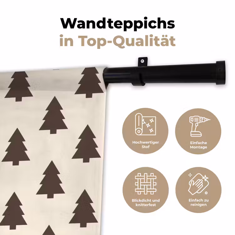 Wandteppich - Weihnachtsbaum – Creme – Grau — 7