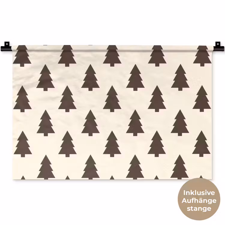 Wandteppich - Weihnachtsbaum – Creme – Grau — 9