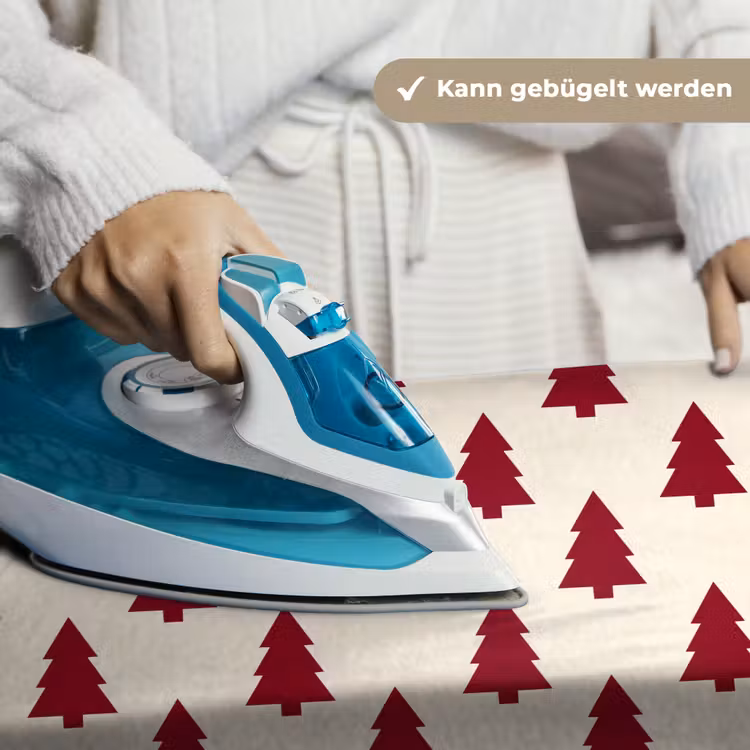 Wandteppich - Weihnachtsbaum – Creme – Rot — 10