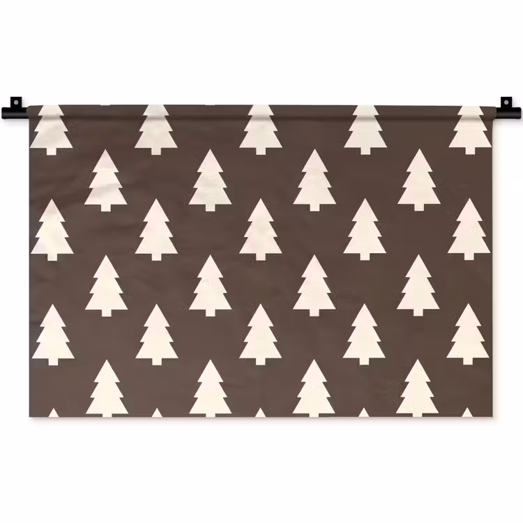 Wandteppich - Weihnachtsbaum – Grau – Cremefarben — 1