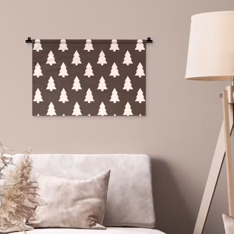 Wandteppich - Weihnachtsbaum – Grau – Cremefarben — 2