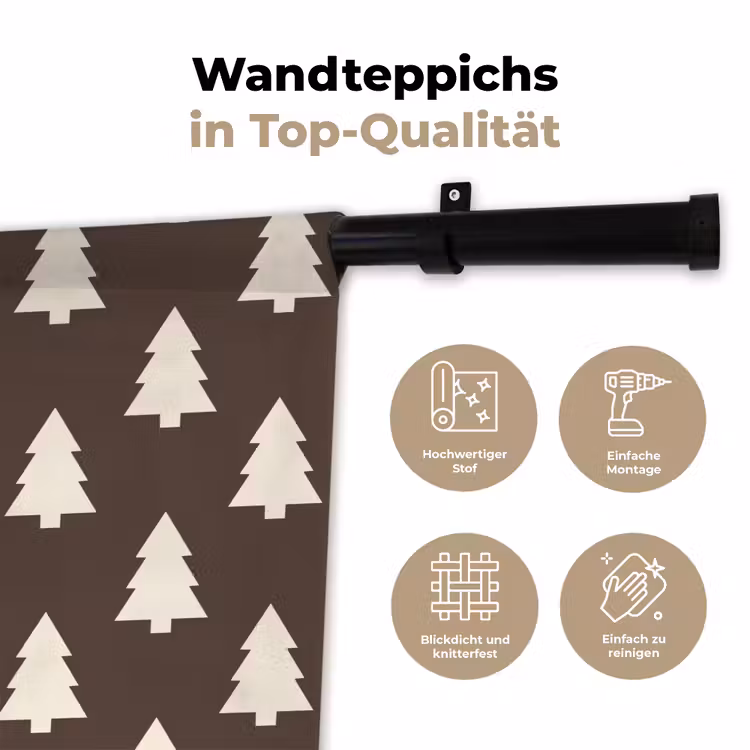 Wandteppich - Weihnachtsbaum – Grau – Cremefarben — 7