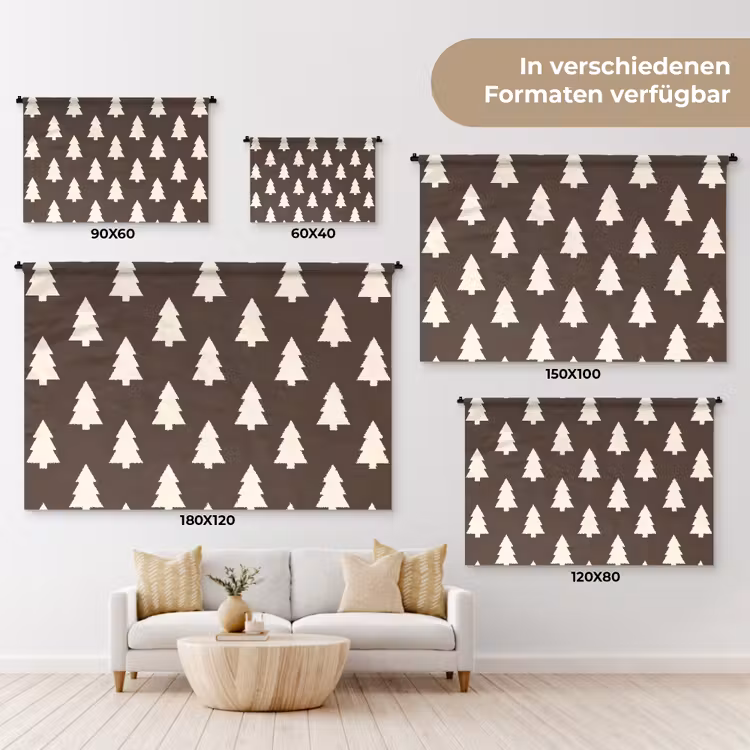 Wandteppich - Weihnachtsbaum – Grau – Cremefarben — 8