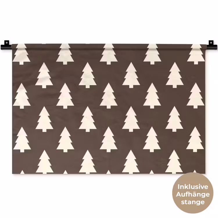 Wandteppich - Weihnachtsbaum – Grau – Cremefarben — 9