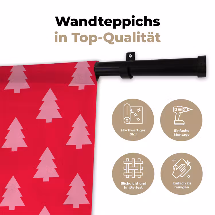 Wandteppich - Weihnachtsbaum – Rosa – Rot — 7