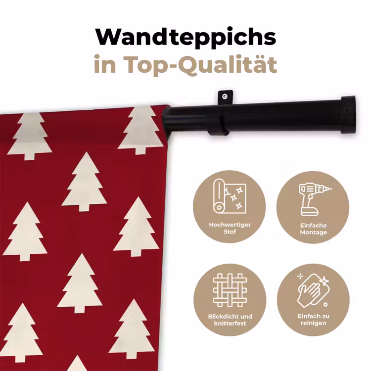 Wandteppich - Weihnachtsbaum – Rot – Weiß — 7