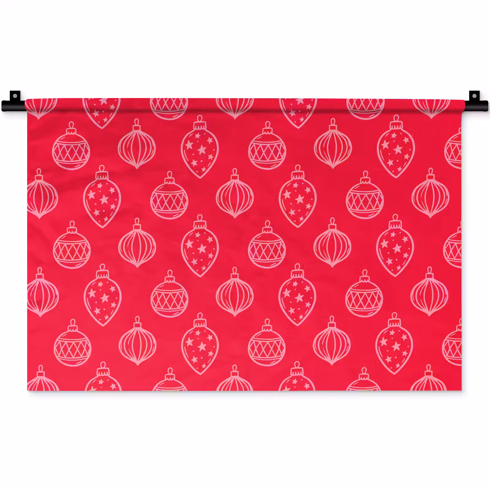 Wandteppich - Weihnachtskugel – Rot – Rosa — 1