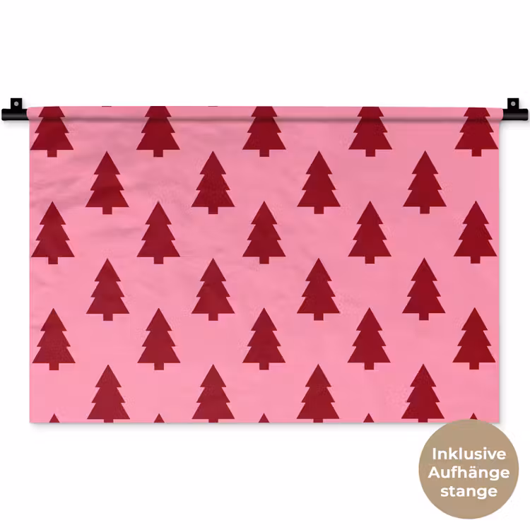 Wandteppich - Weihnachtsbaum – Rot – Rosa — 9