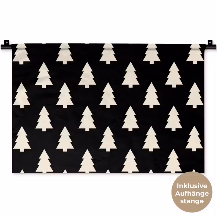Wandteppich - Weihnachtsbaum – Schwarz – Weiß — 9