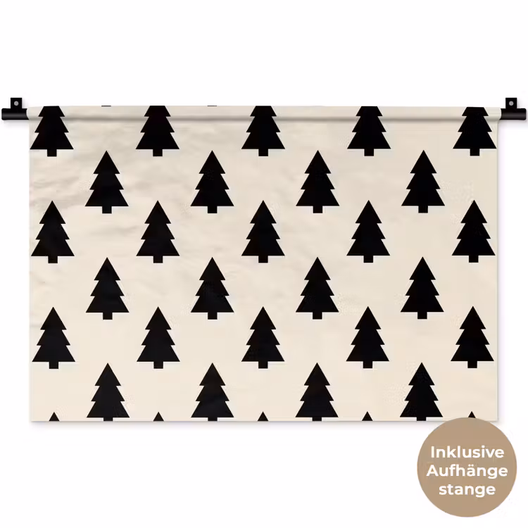 Wandteppich - Weihnachtsbaum – Weiß – Schwarz — 9