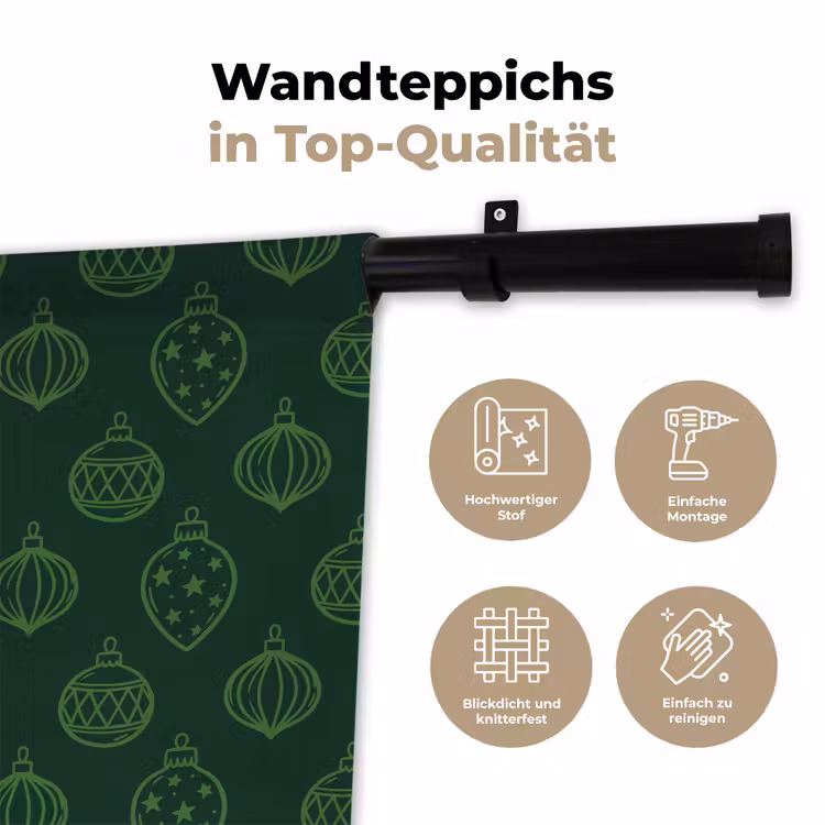 Wandteppich - Weihnachtskugel – Grün – Weihnachten — 7