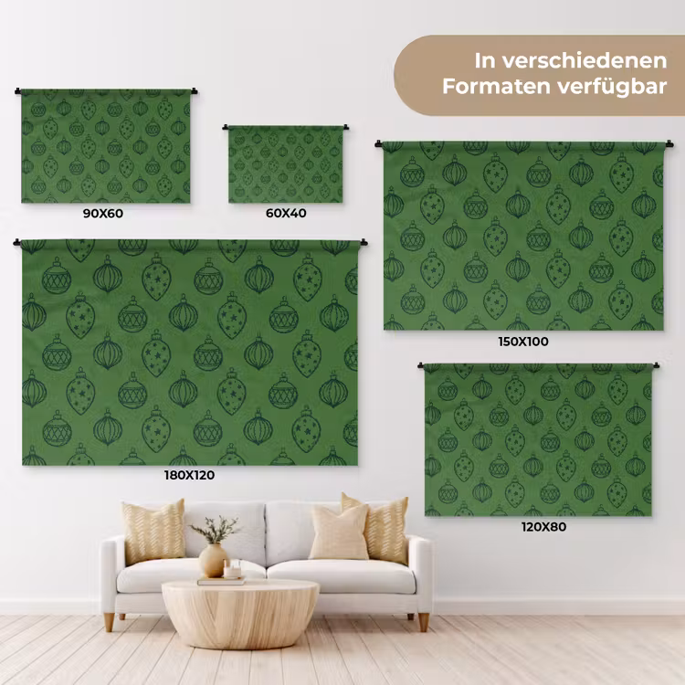 Wandteppich - Weihnachtskugel – Weihnachten – Grün — 8